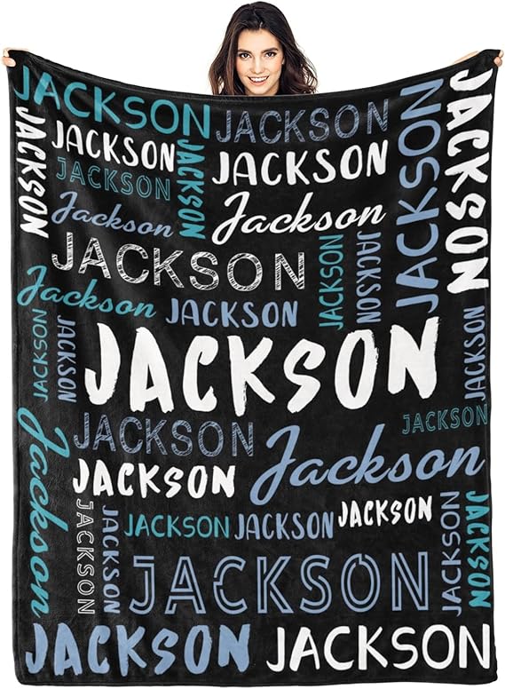 Personalized Name Blanket Customized Baby Blankets for Girls Boys Adults Monogrammed Blankets and Throws Christmas Birthday Mothers Fathers Valentines Day Gift