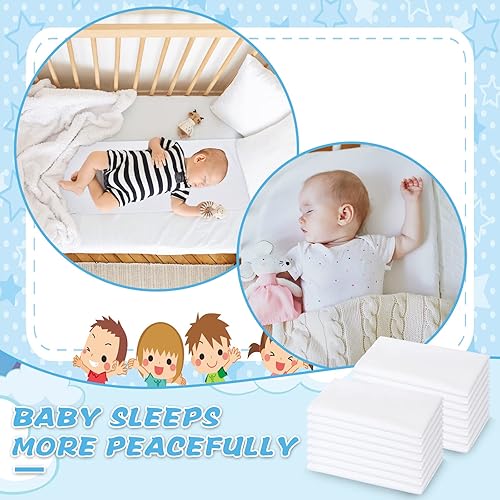 Miniatura 3 de Newwiee Juego de 16 sábanas de tamaño estándar para cuna de guardería de 20 x 48 pulgadas, color blanco, de microfibra transpirable, para cuna, para