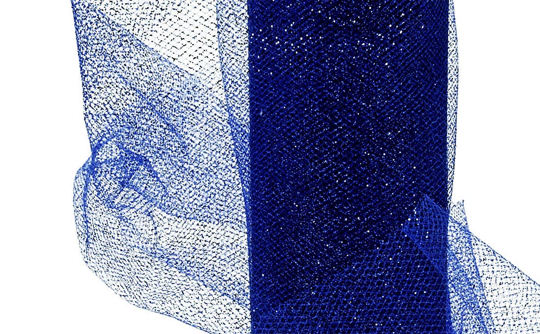 ProKart Premium Net Fabric Mesh Solid Glitter Cloth for Flower Bouquet, Trousseau Packing, Fabric for Gift Wrapping, Party Hall Decor, Sweet Boxes, Gift Decoration (10 Meters, Midnight Blue)