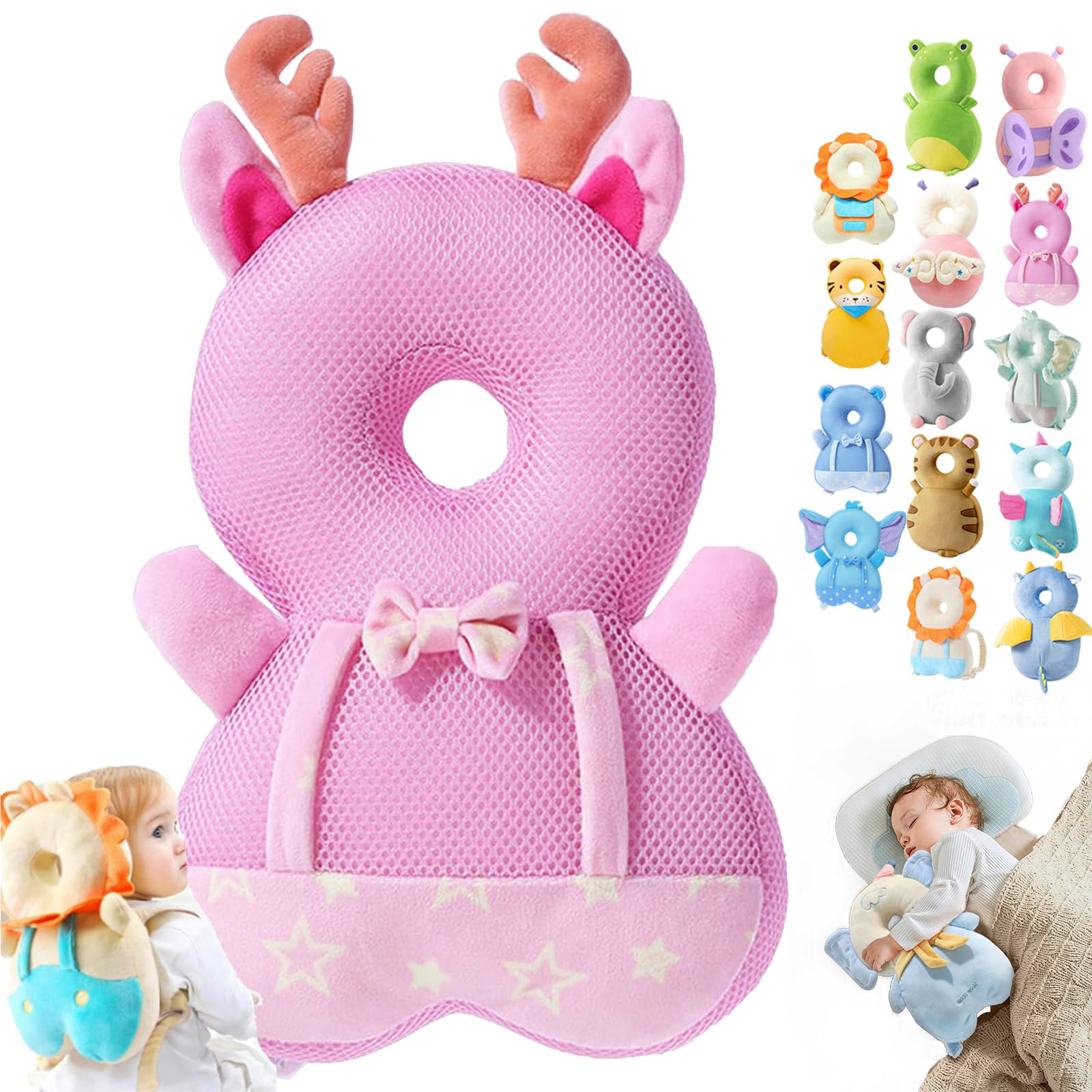 Wonder Baby Head Protector, Wonderbaby Head Protector, Baby Head Protector Backpack, Baby Backpack Head Protection Pillow, Baby Fall Back Head Protector for Baby Walking (Elk)
