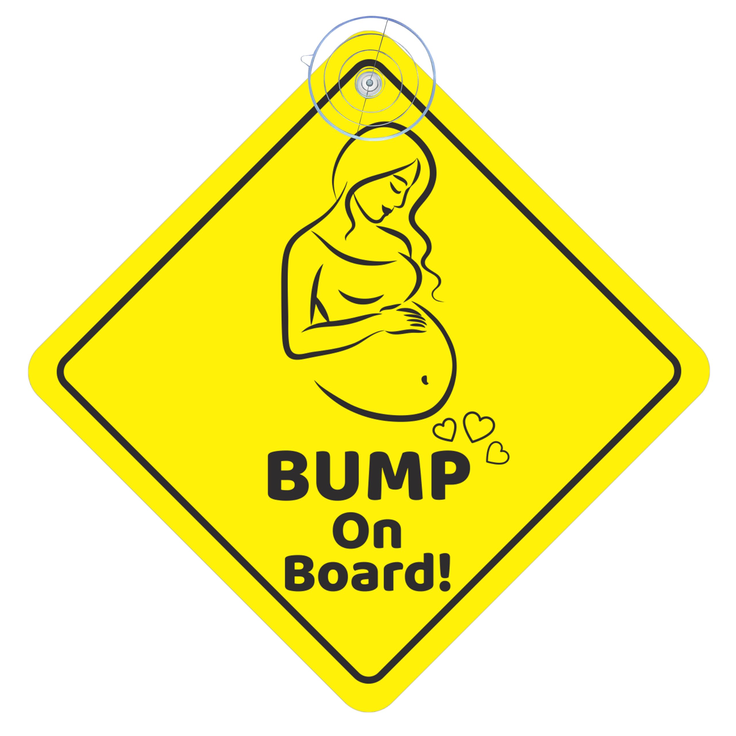 True Flair Bump On Board Car Sign, Baby Vehicle Window Decal with Suction Cup, Pregnant Women Safety Notice-image-33