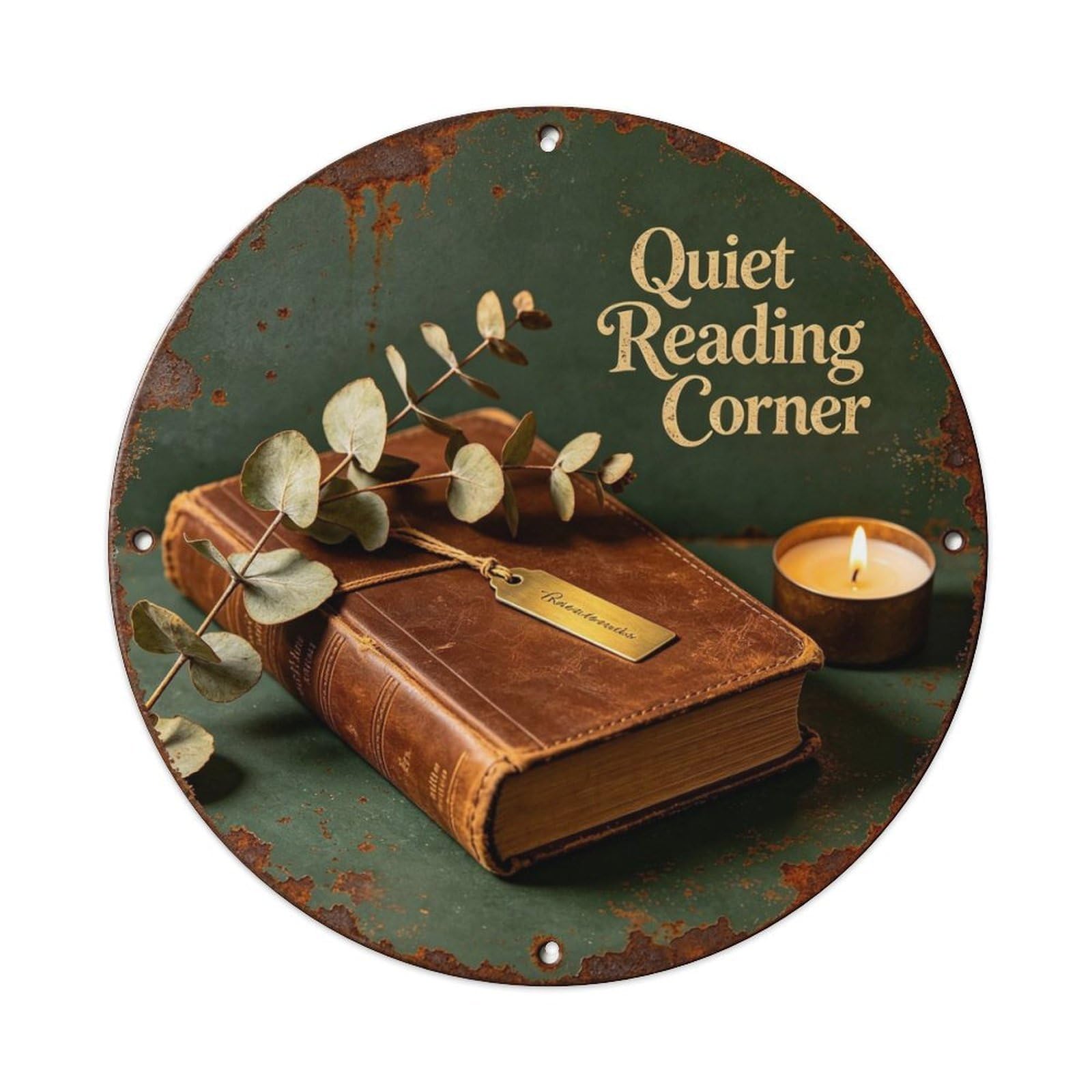 Quiet Reading Corner Metal Tin Sign Plaque