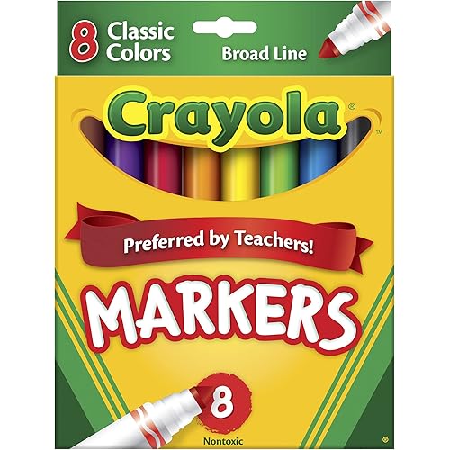 Crayola Broad Line Markers, School Supplies, Colors may vary, 8 Count