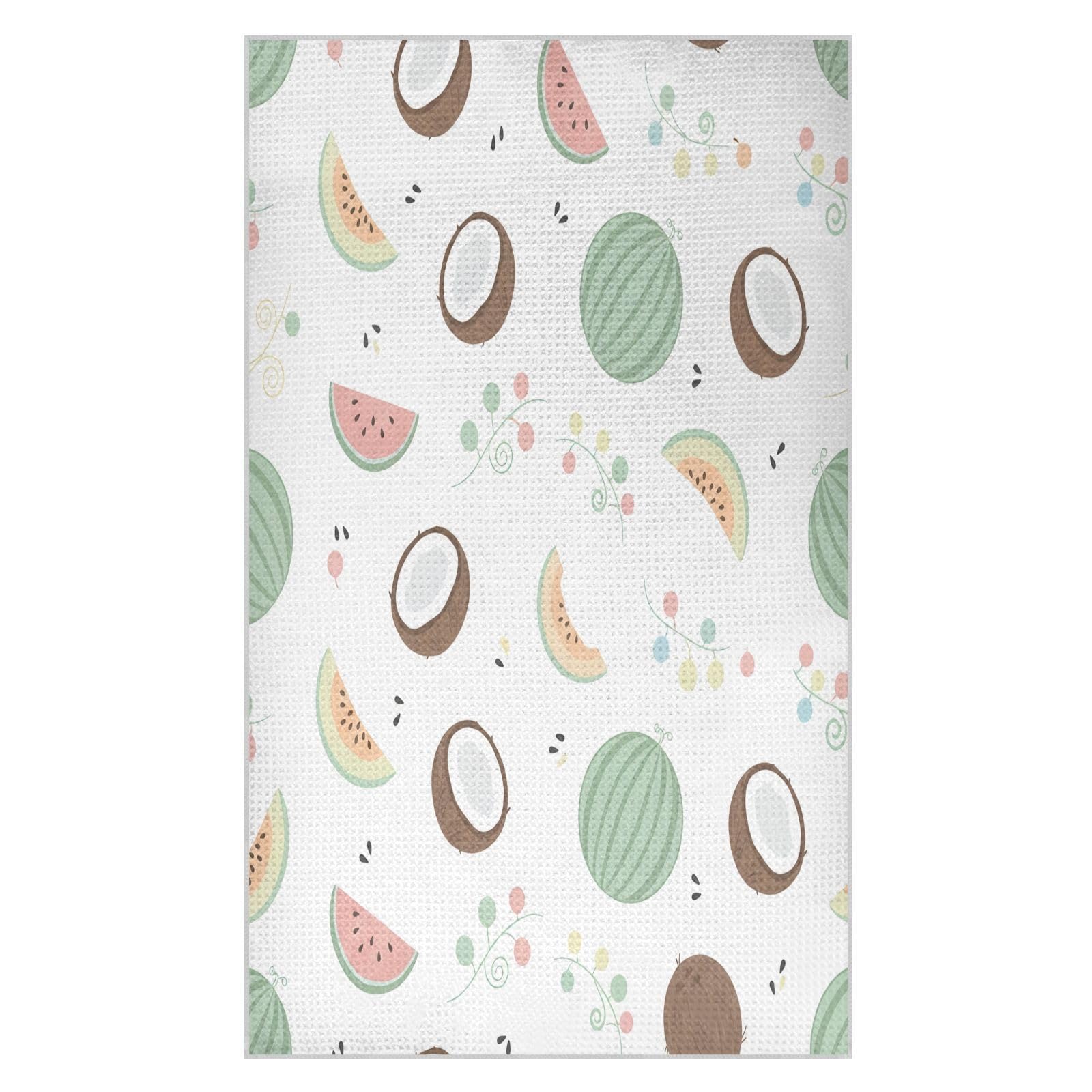BURSTDDY Tropical Fruits Kitchen Towels,Absorbent Dish Towels 2 Pack