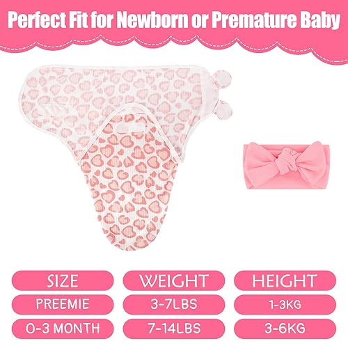 Miniatura 2 de Bunnycool Paquete de 4 mantas para bebé prematuro recién nacido con diadema, manta para bebé prematuro para Nicu recién nacidos, niños y niñas
