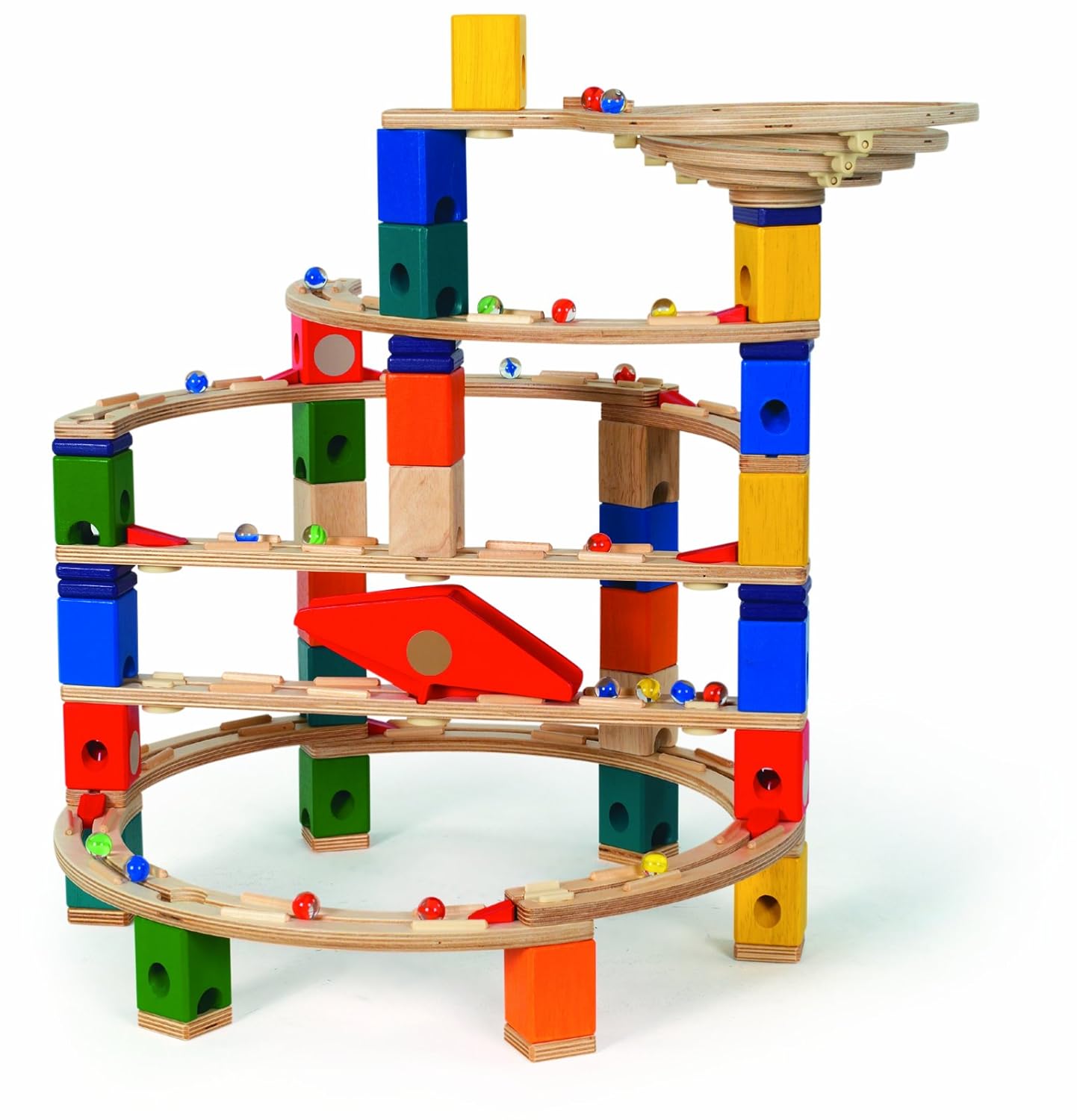 Hape Quadrilla Wooden Marble Run Construction Twist and Rail Add On Set Amazon.in Toys & Games