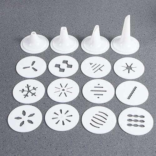 Miniatura 7 de Kit eléctrico para hacer galletas, herramienta de decoración con 12 discos y 4 puntas de glaseado, requiere 4 pilas AA (batería no incluida)