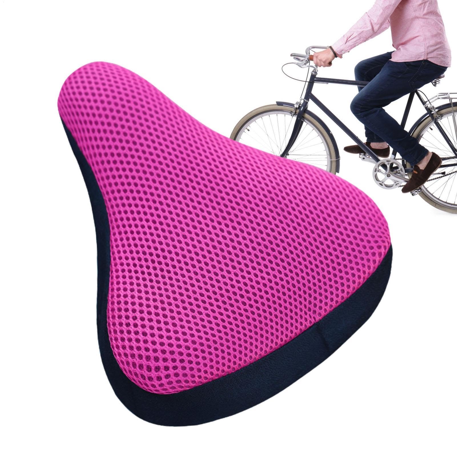 Copri Sedile Per Biciclette – Coprisella Imbottito E Traspirante | Cuscino Ergonomico Antiscivolo Per Veicoli Stradali, Biciclette, Rosa Acceso, 20 X 23 Cm