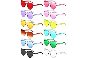 12 Pack Colorful Heart Sunglasses Party Favor Set
