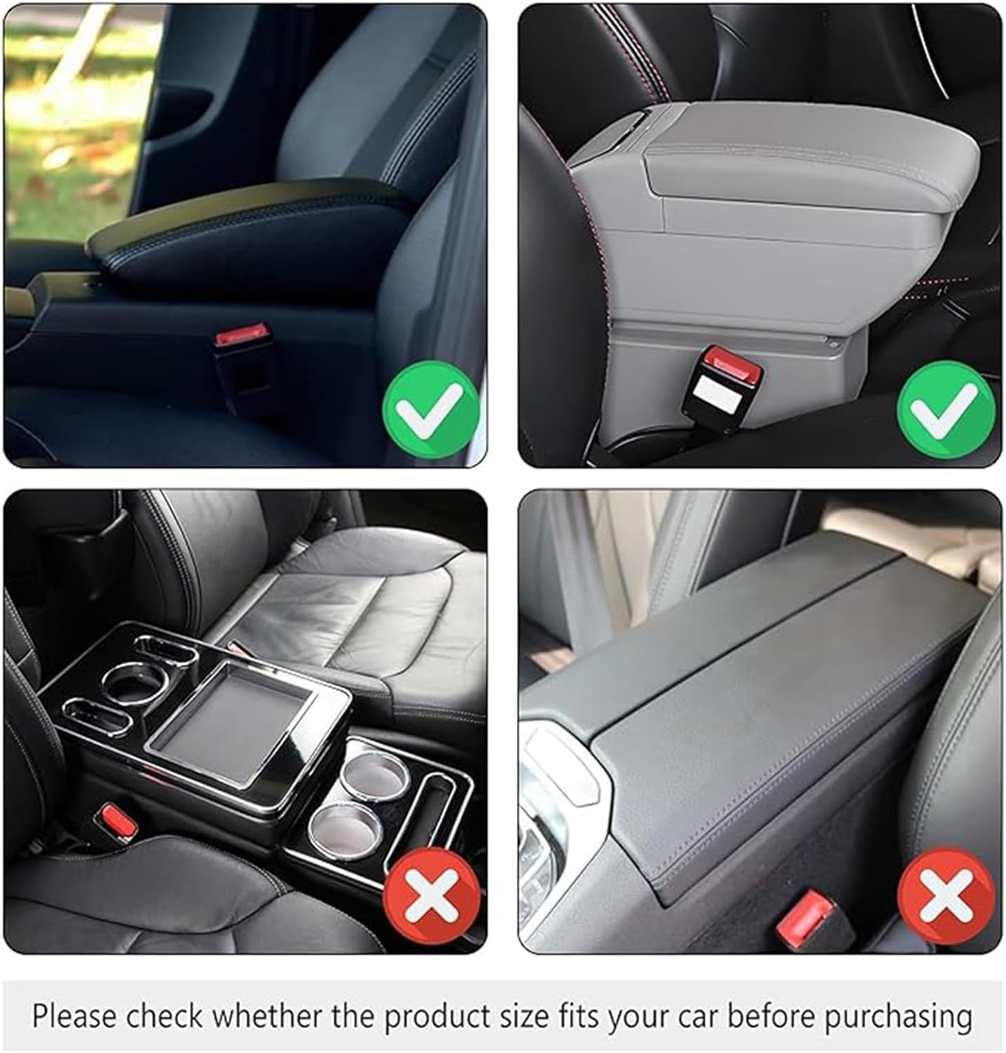 Tappetino per Bracciolo per Auto per Toyota C-HR 2016-2020 2021 2022 2023 2024 2025 2026, Pelle Cuscino per Console Centrale per Auto Accessori per la Decorazione,A-Black