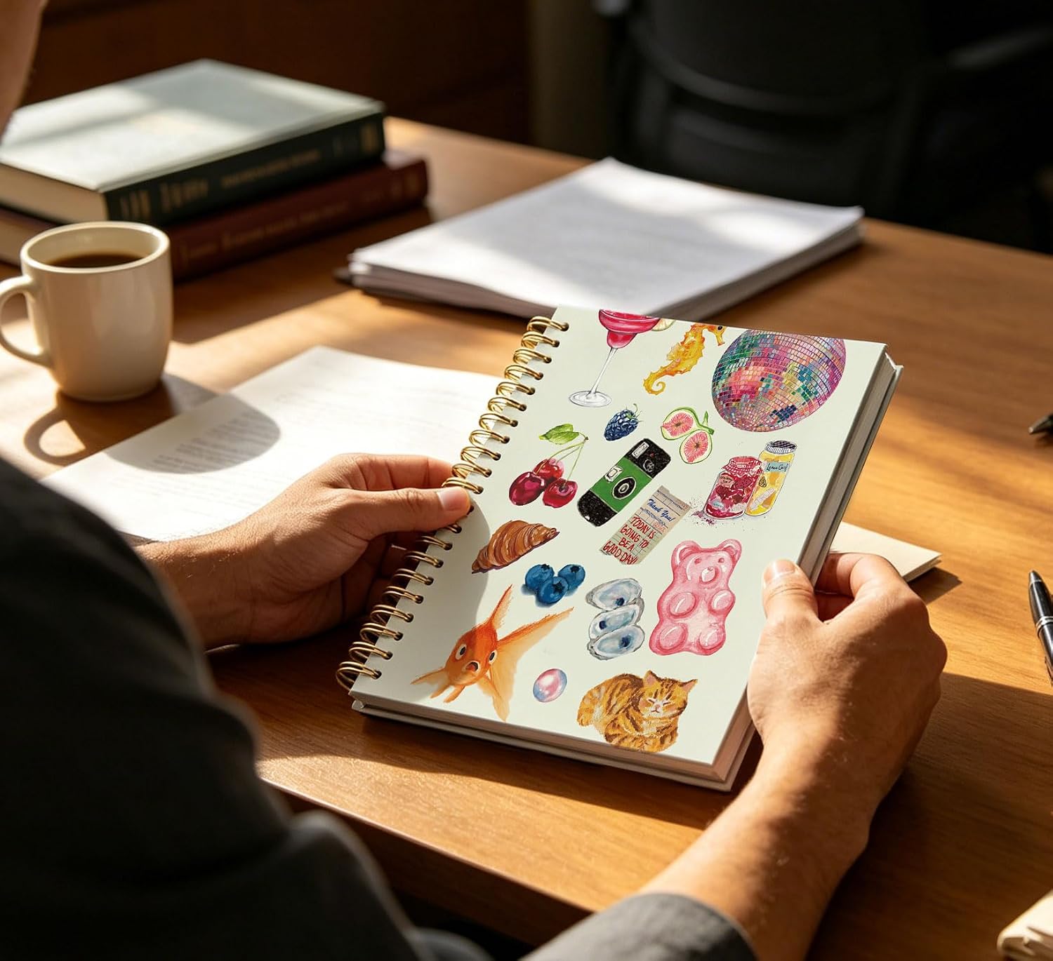 Cute Y2K Girly Notebook for Teen Girls, Cute Composition Notebook, Cute Cherry Stuff Notebooks Spiral Journal for Girl Women, Preppy School Supplies College Notebook 5.5x8.3 (green) image 3