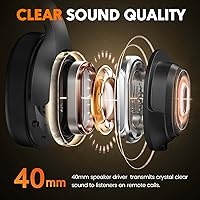 Vista 5 de EKSA Trucker Bluetooth Headset with Microphone, 164ft Wireless Headphones with AI Noise Cancelling(ENC), 57Hrs Worktime, Truck Drivers Headset with