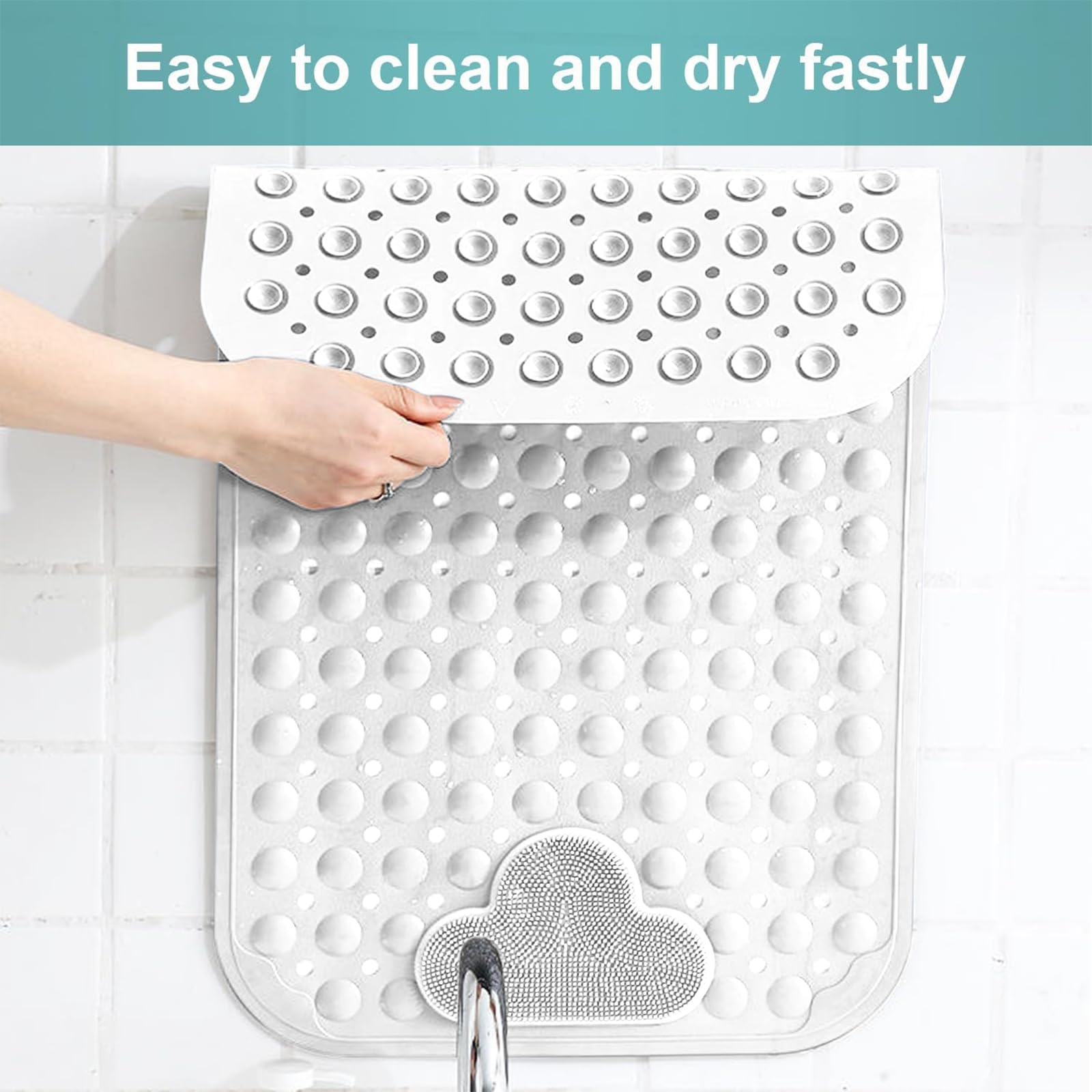 Tappetino Doccia Antiscivolo 70x40 Cm - Con Ventose E Massaggio Plantare - Foto 7