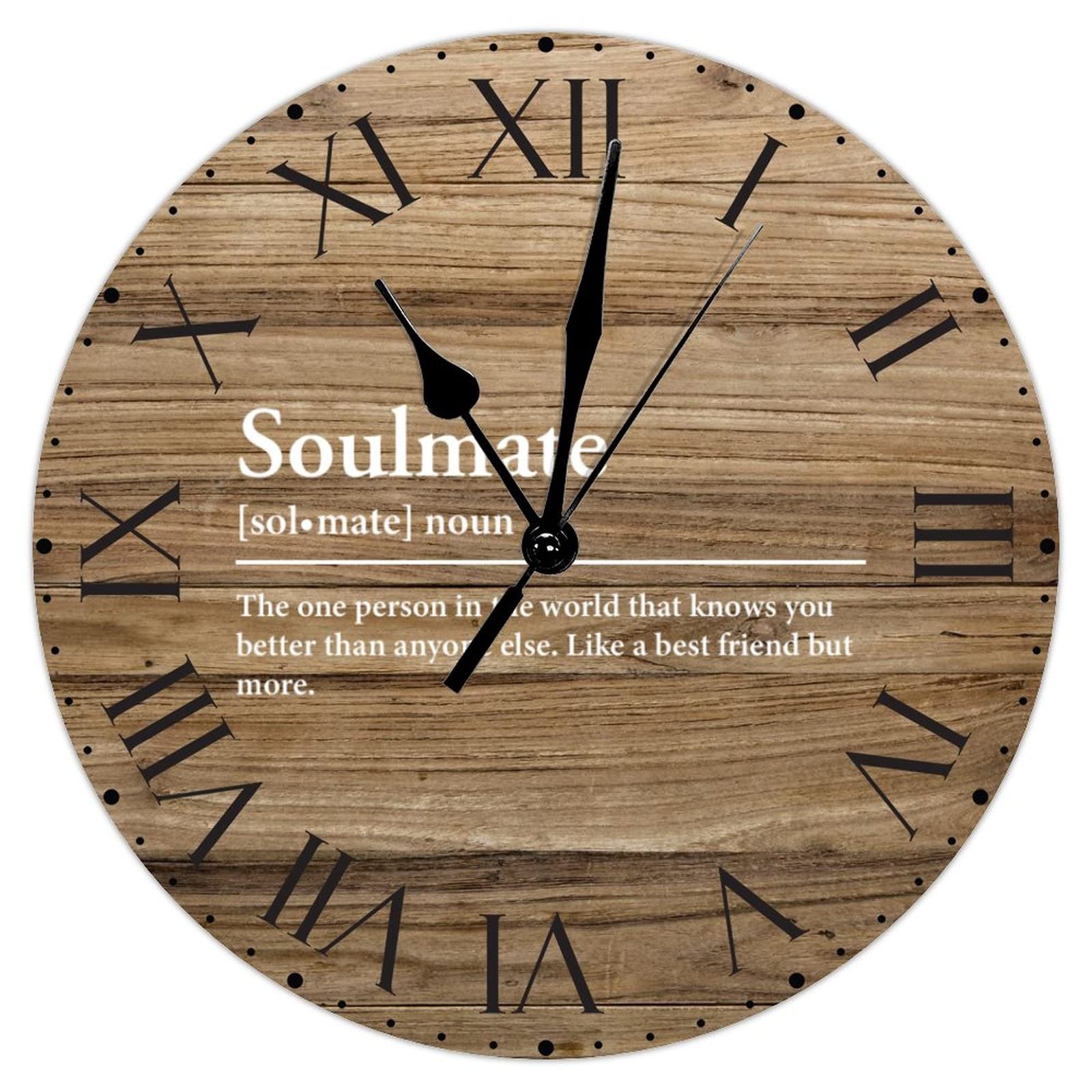 Horloge murale en PVC Soulmate : pendule silencieuse de 30,5 cm pour salon et bureau