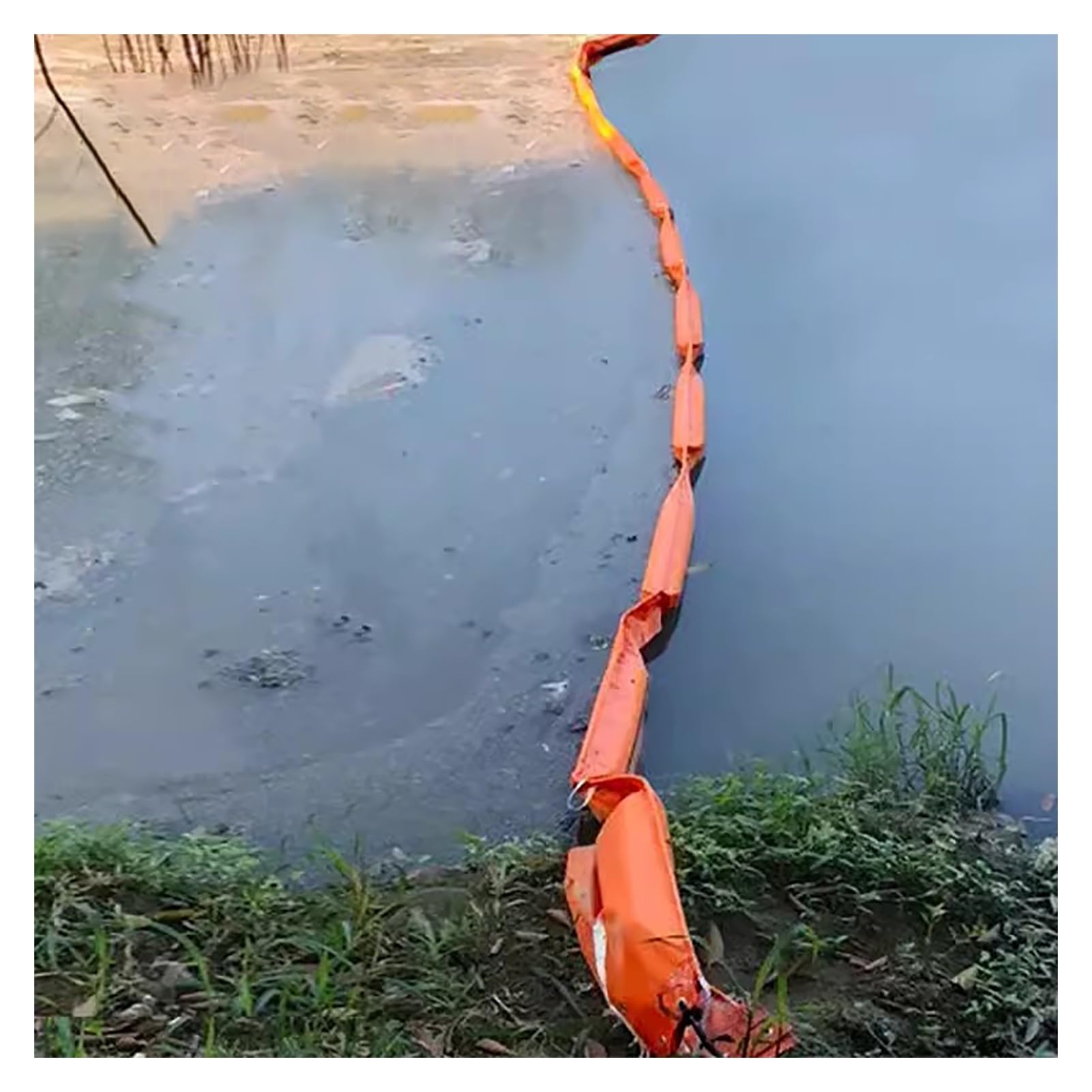 DUANHOZ Interception Barrier10M Long Floating On Water Fence,PVC Floating Oil Boom,Solid Floating Garba Containment for Oil Pollution Weed Interception of Seaweed Water