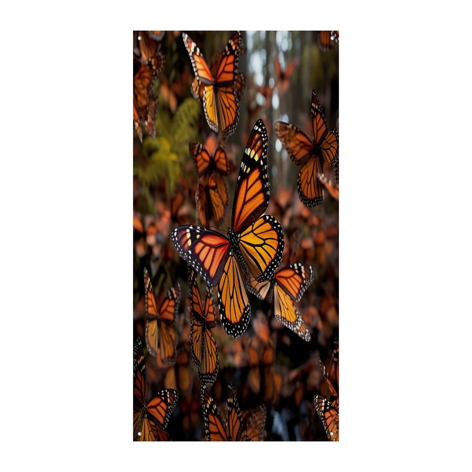 Toile de fond papillons pour porte d'entrée et décoration extérieure grand format - 8