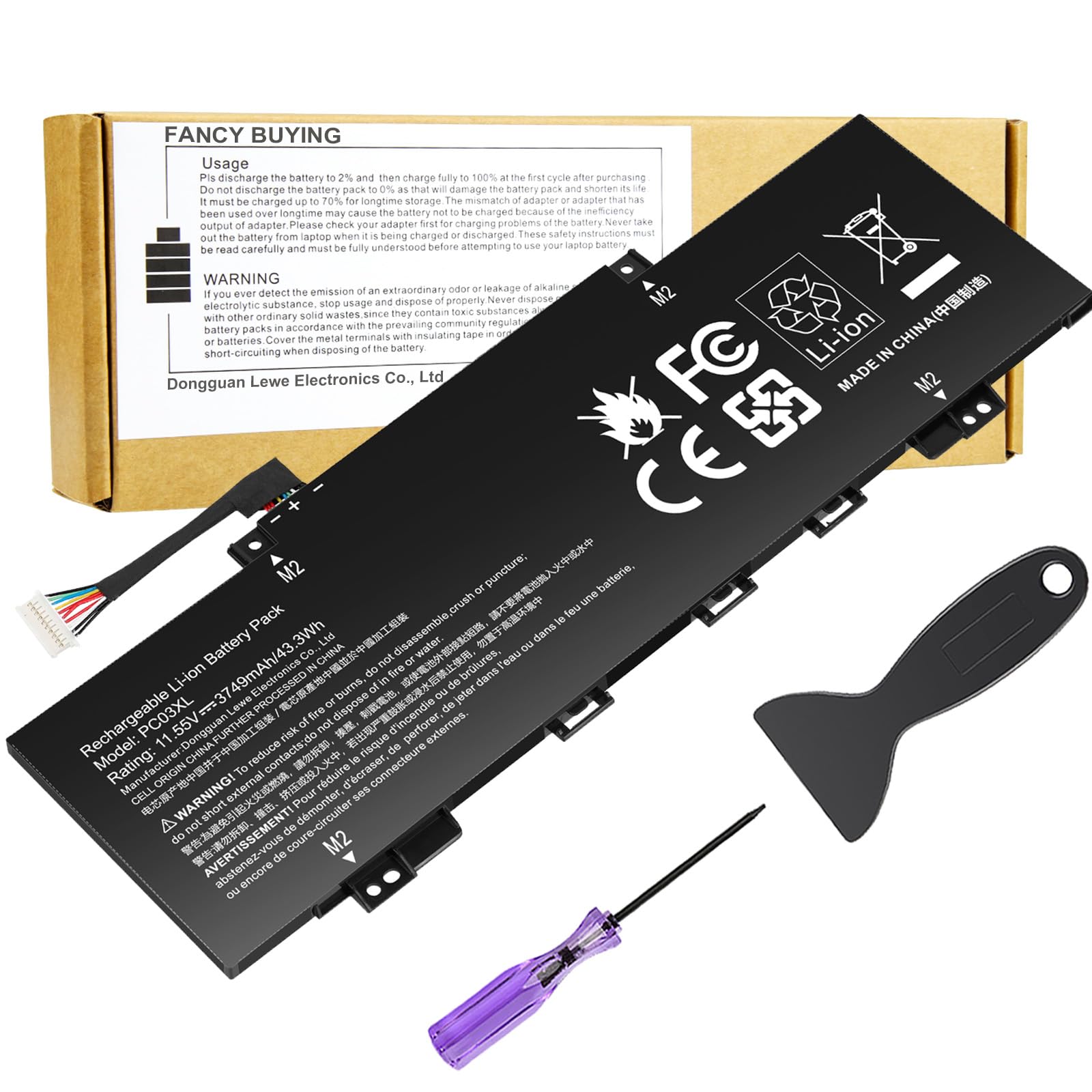 Photo 1 of PC03XL Battery for HP Pavilion X360 14 15 14-DY 14-DH 14M-DY 14-BA 14-CD 14-EK 14-DW 15-ER Pavilion Aero 13-be Pavilion x360 Convertible 14-DY, HSTNN-OB1W M24421-271 M24421-AC1 PC03043XL M24648-005