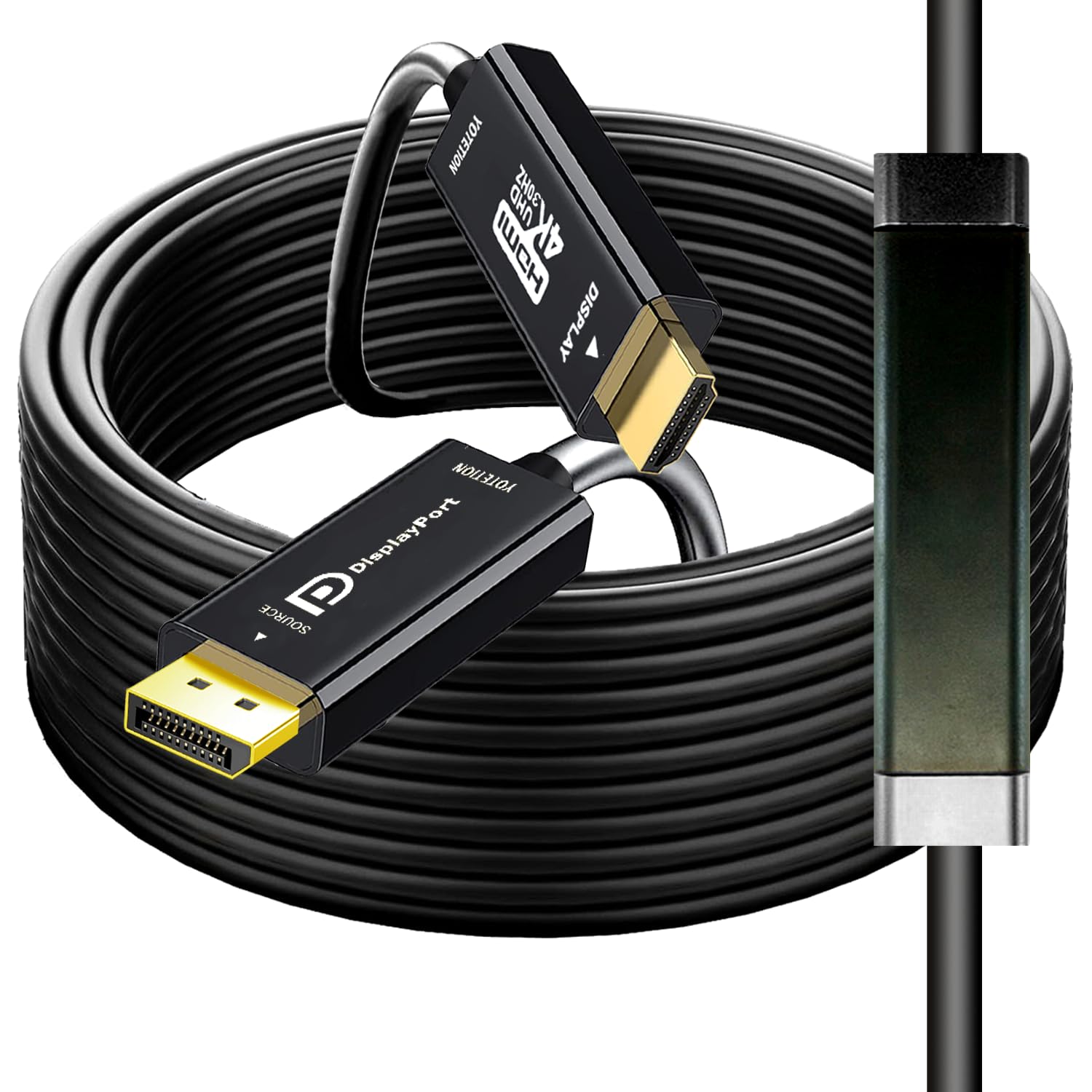 Cavo 4K DisplayPort a HDMI, adattatore unidirezionale UHD video DP a HDMI maschio, 4K a 30Hz, 1080P@120Hz, 3840 x 2160, compatibile con Dell, HP, Lenovo, nero