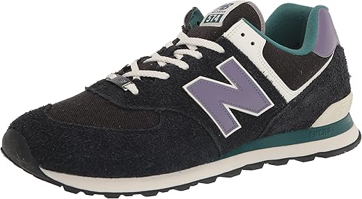 New Balance Unisex 574 V2 Lace-Up Sneaker, Black/Blue, 10 US Men