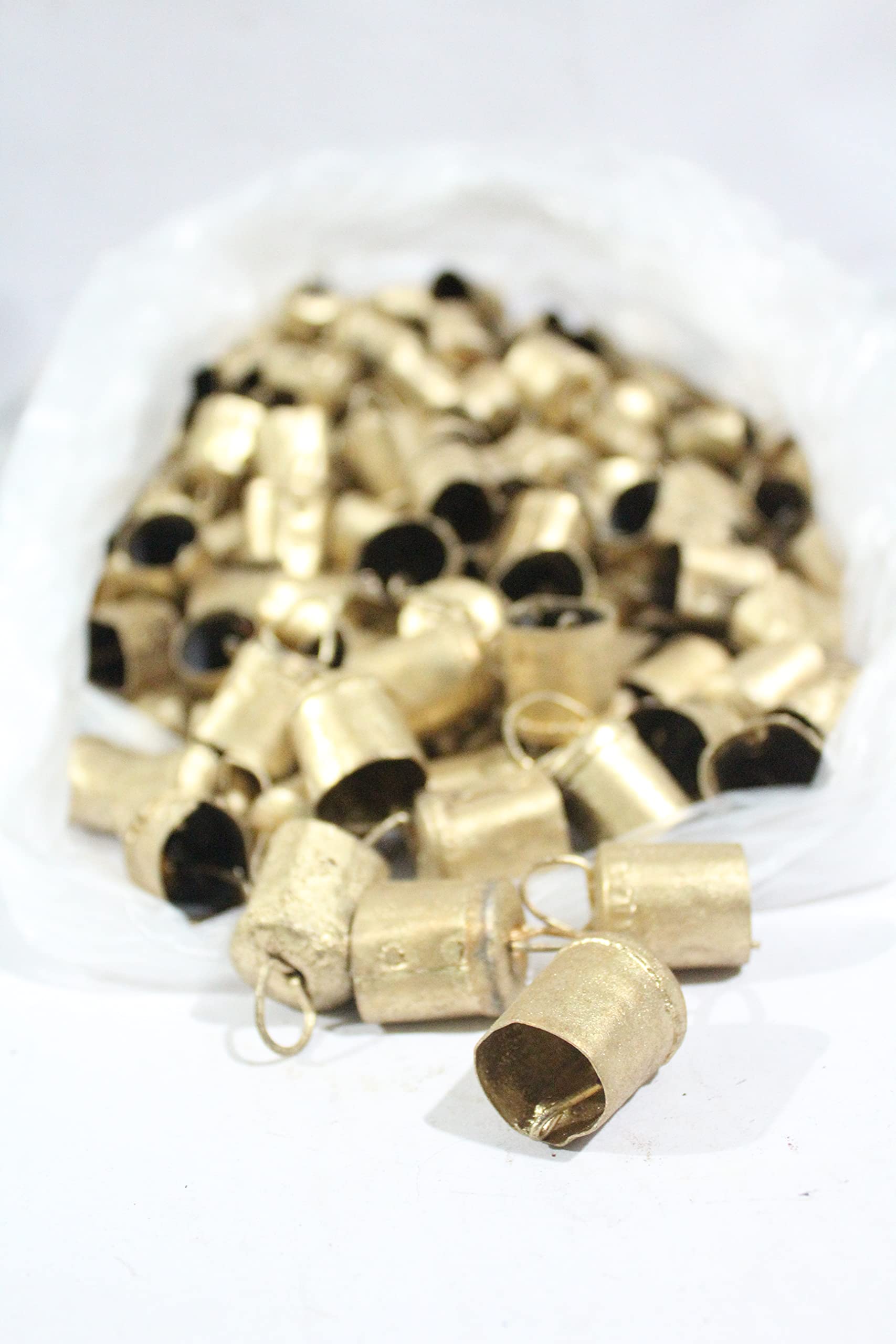 Handmade 4 cm Vintage Rustic Tin Cow Cylinder Shape Bells Set of 6