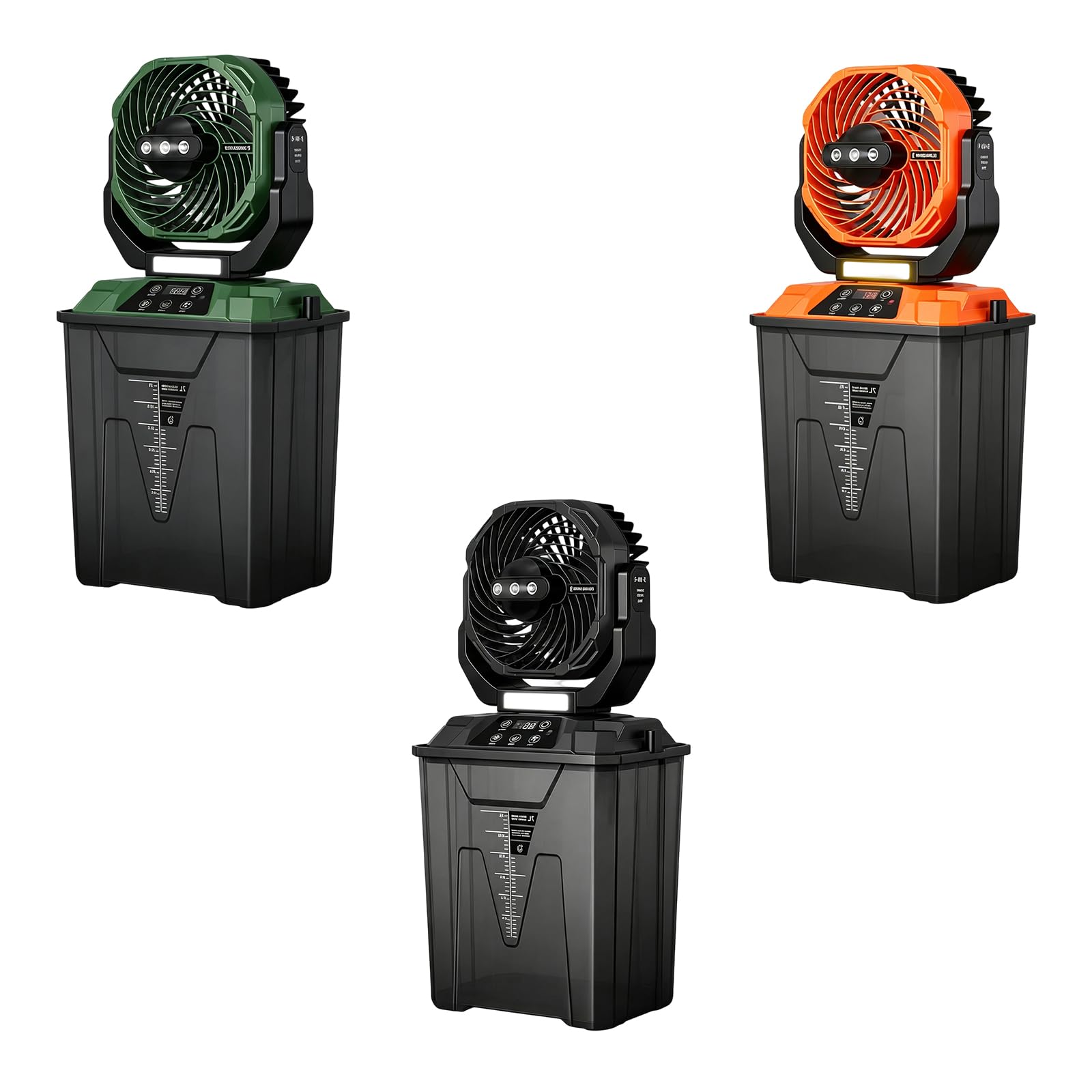 Ventilatore da campeggio portatile con base d'acqua, verde
