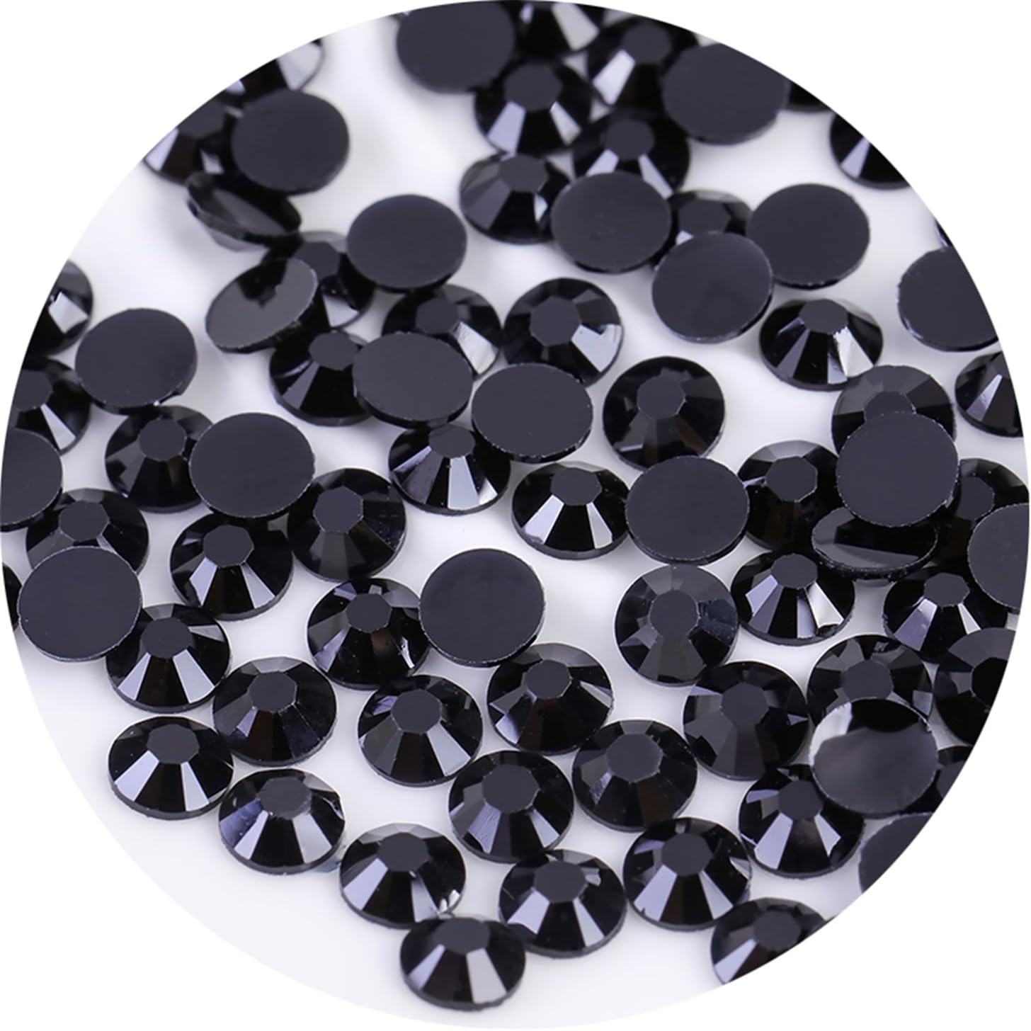 Photo 1 of 1440 Pcs SS20 5mm Flatback Rhinestones for Nails Art Crafts Glitter Round Gems Crystals DIY Clothes Shoes?Black)