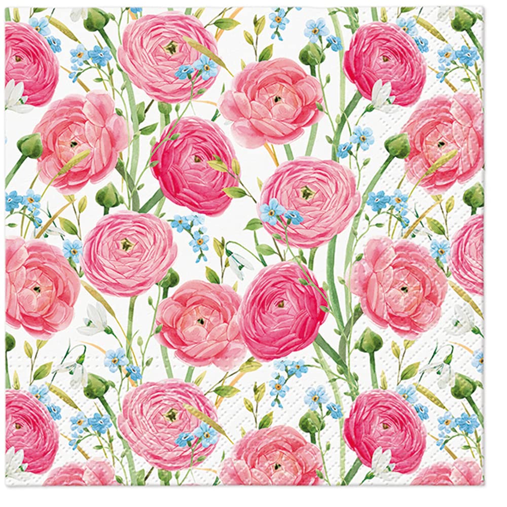 Tete a Tete 3Ply Flowery Tissue Paper Napkins Decoupage Serviettes 33cm x 33cm - 1/4 Folded (Pack of 20) (Botanical Memories) — view 37