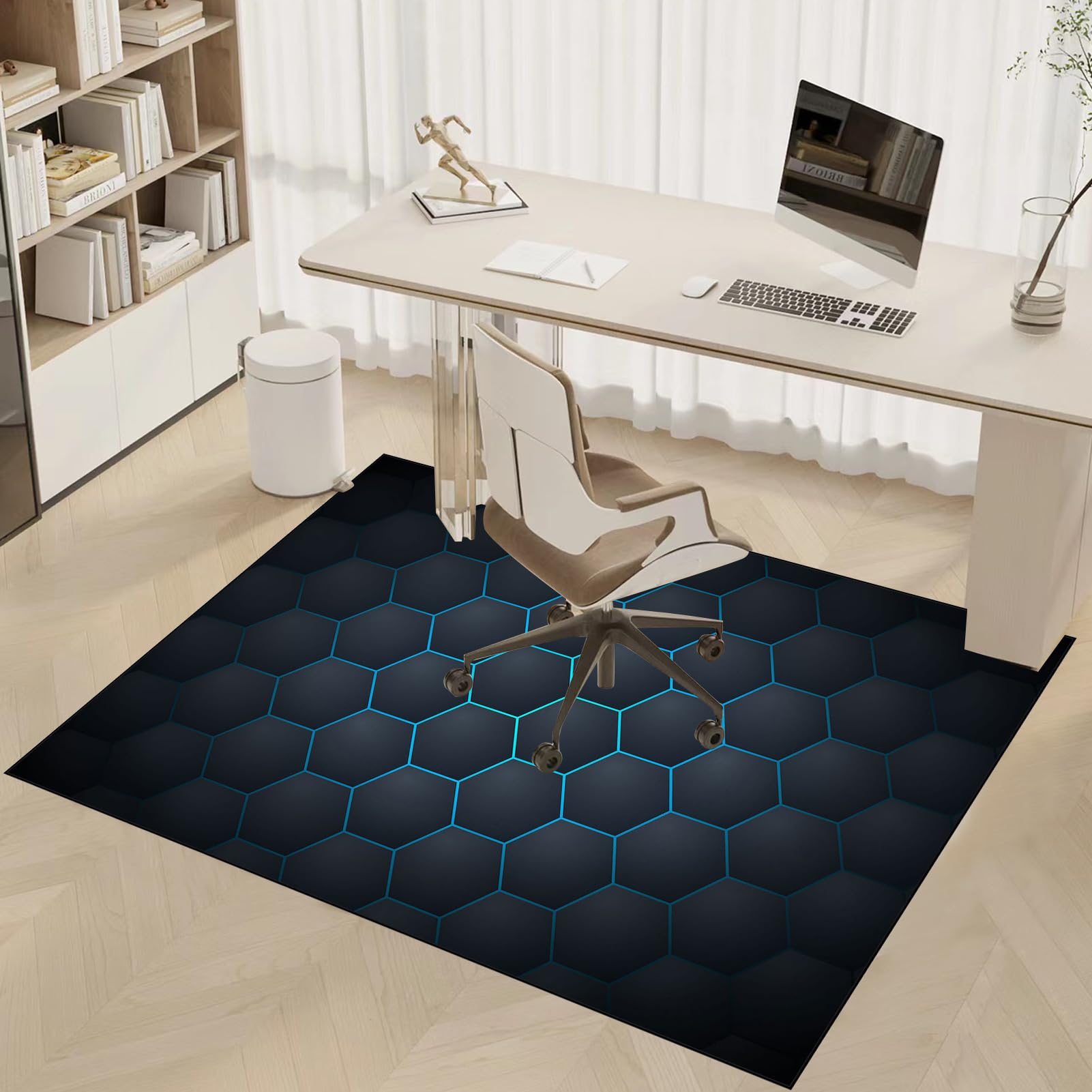 Office Chair Mat For Hardwood Floor, 130 X 190 Cm Desk Chair Mat For Carpeted Floors Easy Glide, Gming Chair Floor Protector Mat For Desk Chair - View #9