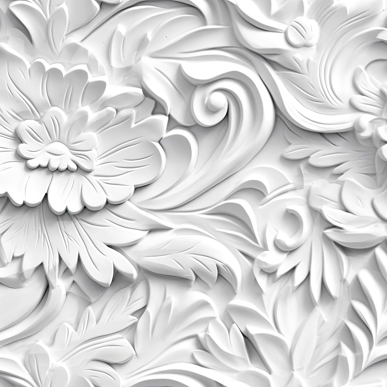 Papier peint floral blanc pour locataire, vinyle amovible sans résidu pour murs et bureau