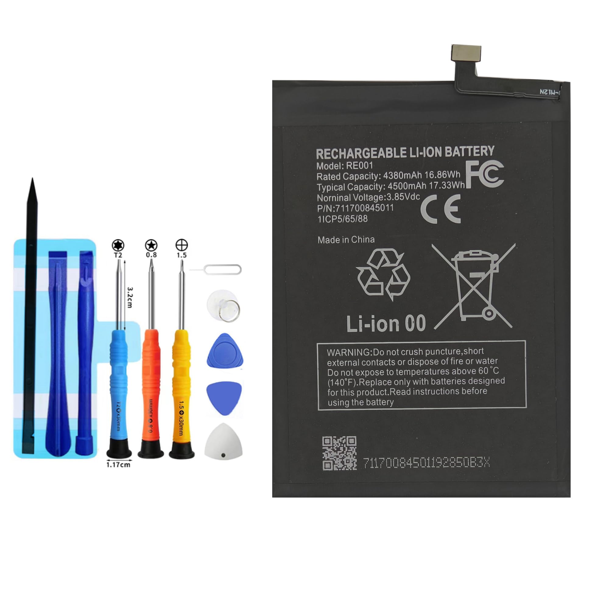 Vvuilsty RE001 Replacement battery for T-Mobile Revvl 6 5G TMAF025G,Rechargeable 0 Cycle Battery Compatible with T-Mobile Revvl 6 5G TMAF025G