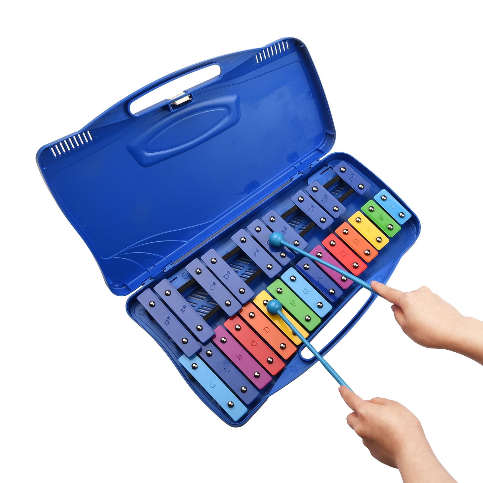 BABYCE Profesional Glockenspiel Xilófono Glockenspiel De 25 Notas, Instrumento De Enseñanza Educativo Musical, Percusión De Xilófono, Ritmo (Color : Blue)