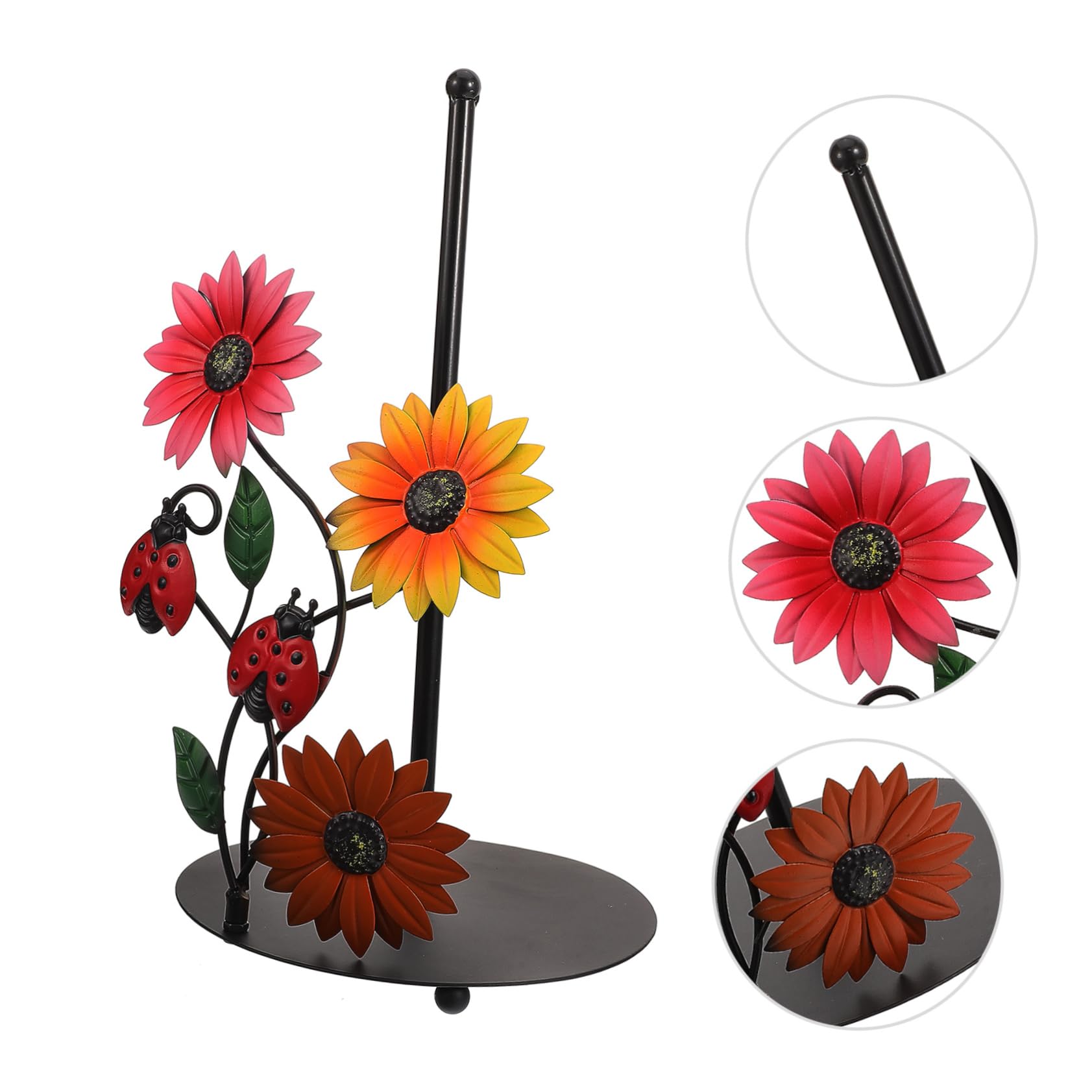 OSALADI Porta Rotolo di Carta Base Stabile a Forma di Girasole in Ferro Facile da Usare e Spostare, per Cucina e Decorazione Domestica