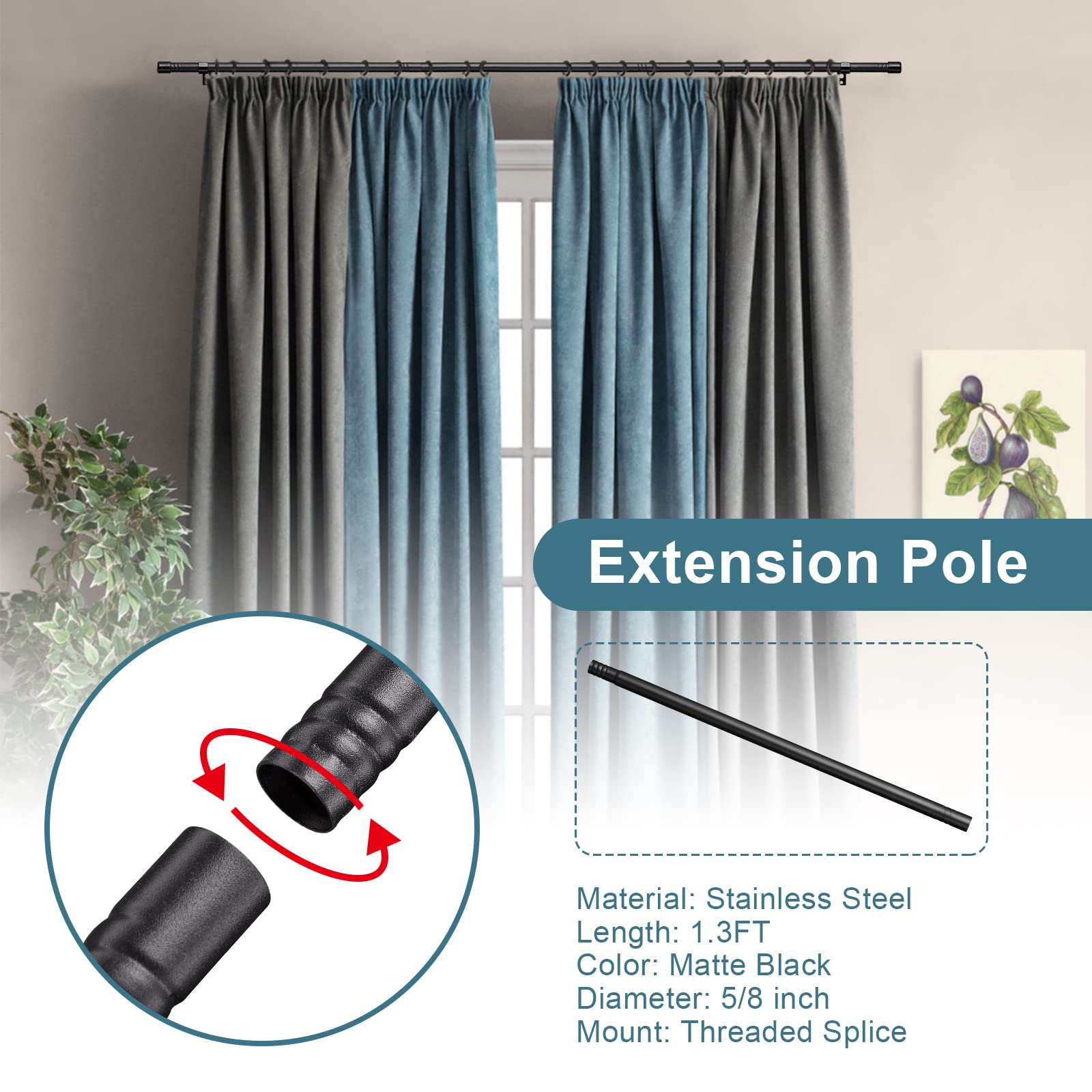 Curtain Rod Extenders Curtain Rod Extender Curtain Rods & Hardware For