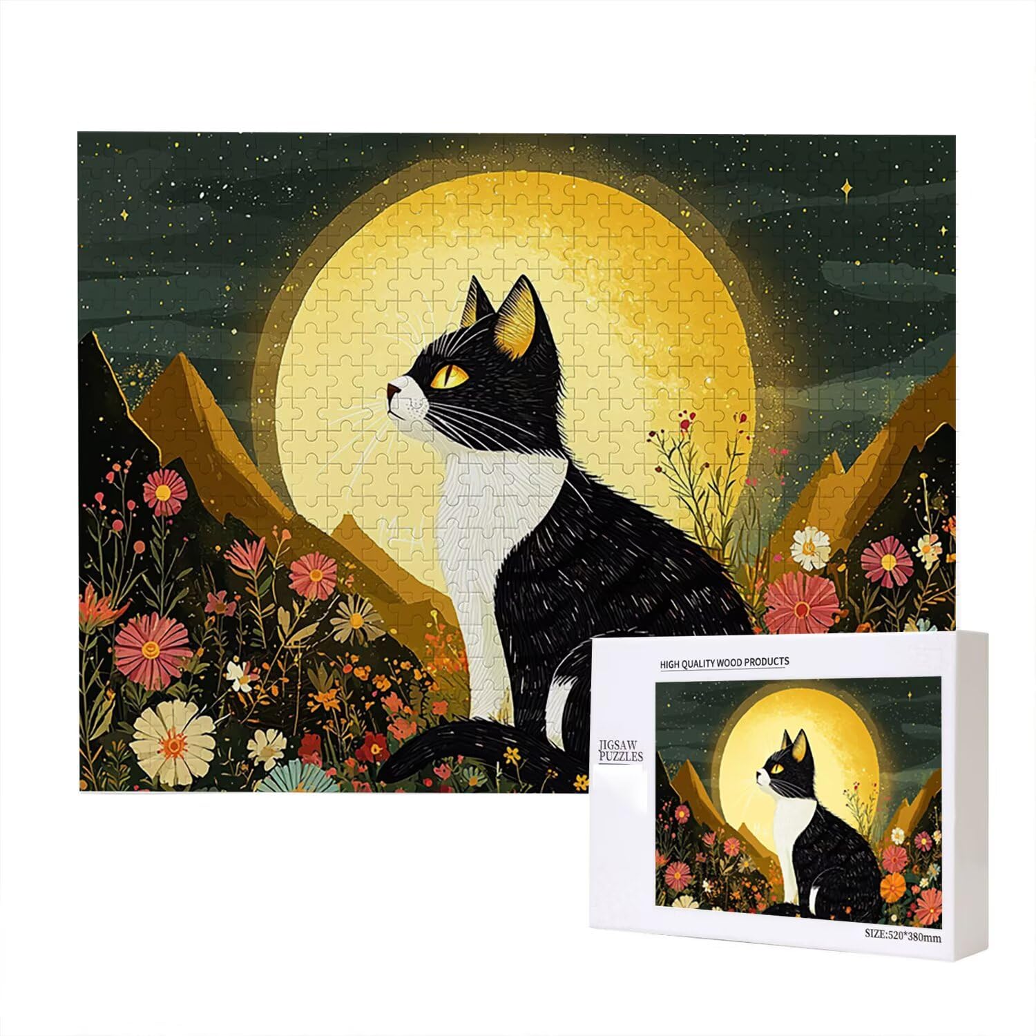 Jigsaw Puzzle, 6000 Pezzi Puzzle Classici, Gatto Puzzle Rilassamento Intelligence, Mpossibile Difficile Puzzle Impegnativo per Adulti Puzzle Gioco Familiare, Regalo per Amore Amico Luna fr0-674