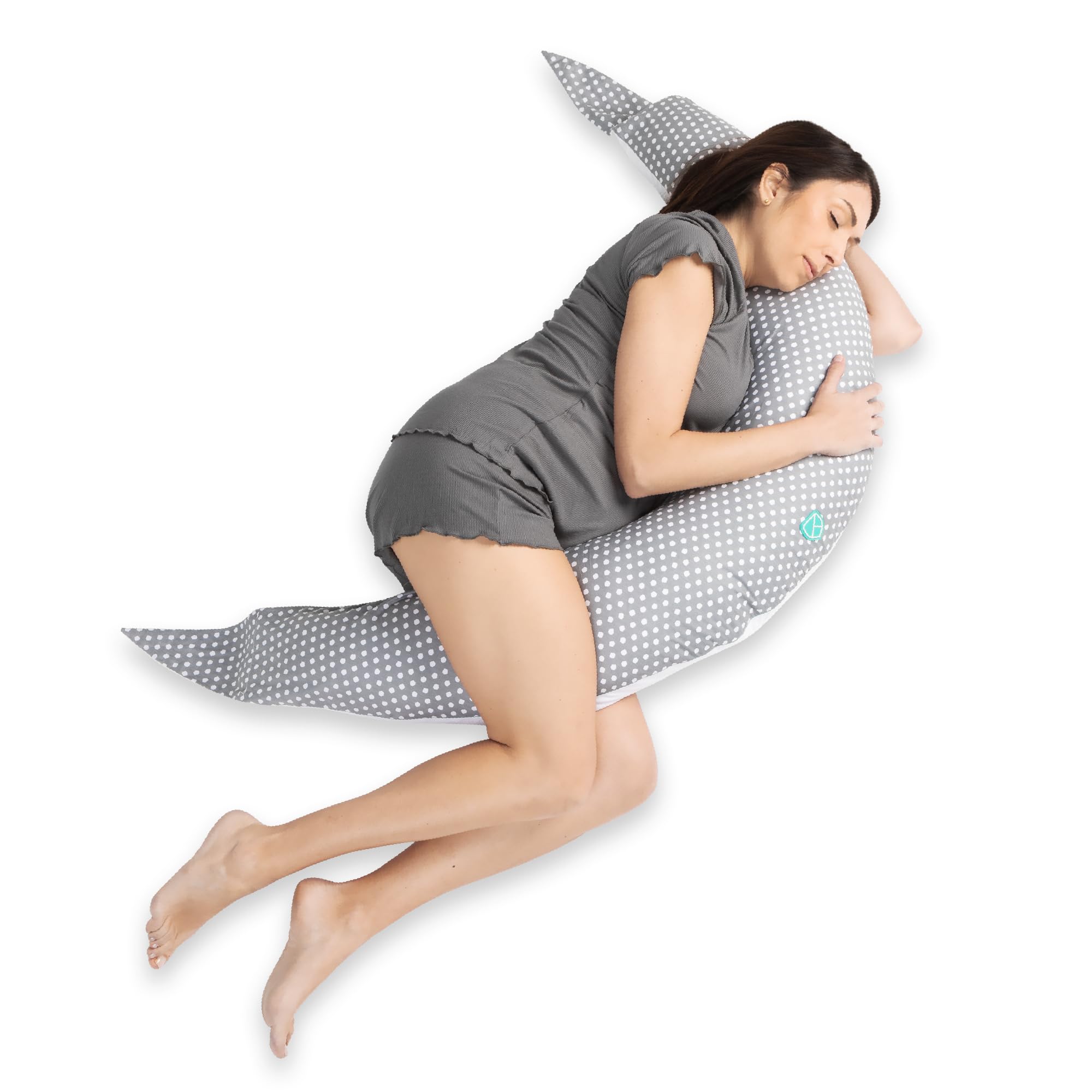 KOALA BABYCARE Stillkissen XXL Schwangerschaftskissen Seitenschläferfkissen mit Bezug aus 100% Baumwolle - Zertifiziertes Medizinprodukt - Lagerungskissen Erwachsene - (Grau - Weiße)