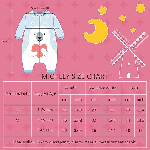 Miniatura 10 de MICHLEY Saco de dormir para bebé, manga larga con pies, manta de invierno para niños y niñas, pingüino, 3-5 años