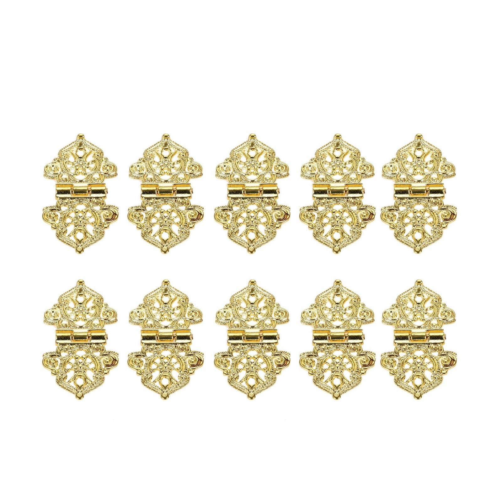 Charnière dorée rétro pour meuble de style chinois et boîte en bois précieux x10