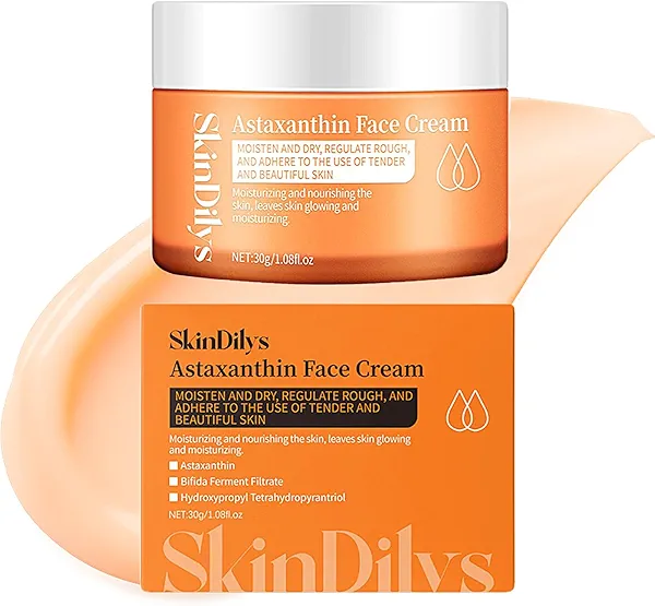 SkinDilys Australian Brand Astaxanthin Face Cream 30g / Nourishes, Repair and Firms Skin with Pro-Xilane, Deeply Hydrates, Brightens, Reduces Fine Lines for a Smoother, Youthful-Looking Complexion