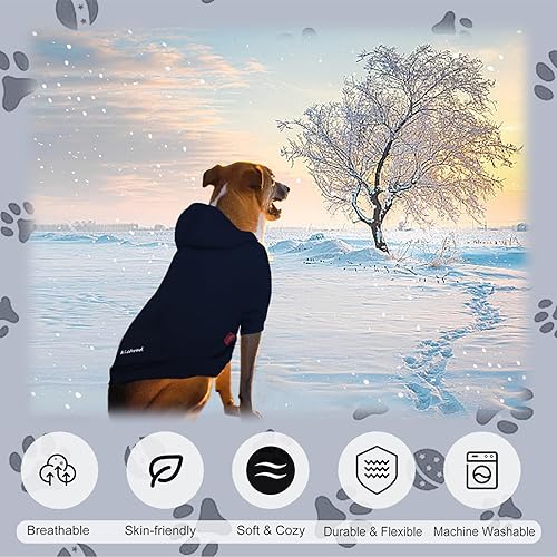 Miniatura 4 de Sudadera básica con capucha para perro, 2 piezas, suave y cómoda, de algodón, con agujero para la correa y bolsillo, mantiene a tu cachorro caliente