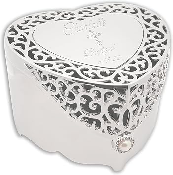 Cherished Moments Personalized Baptism Filigree Heart Jewelry Box