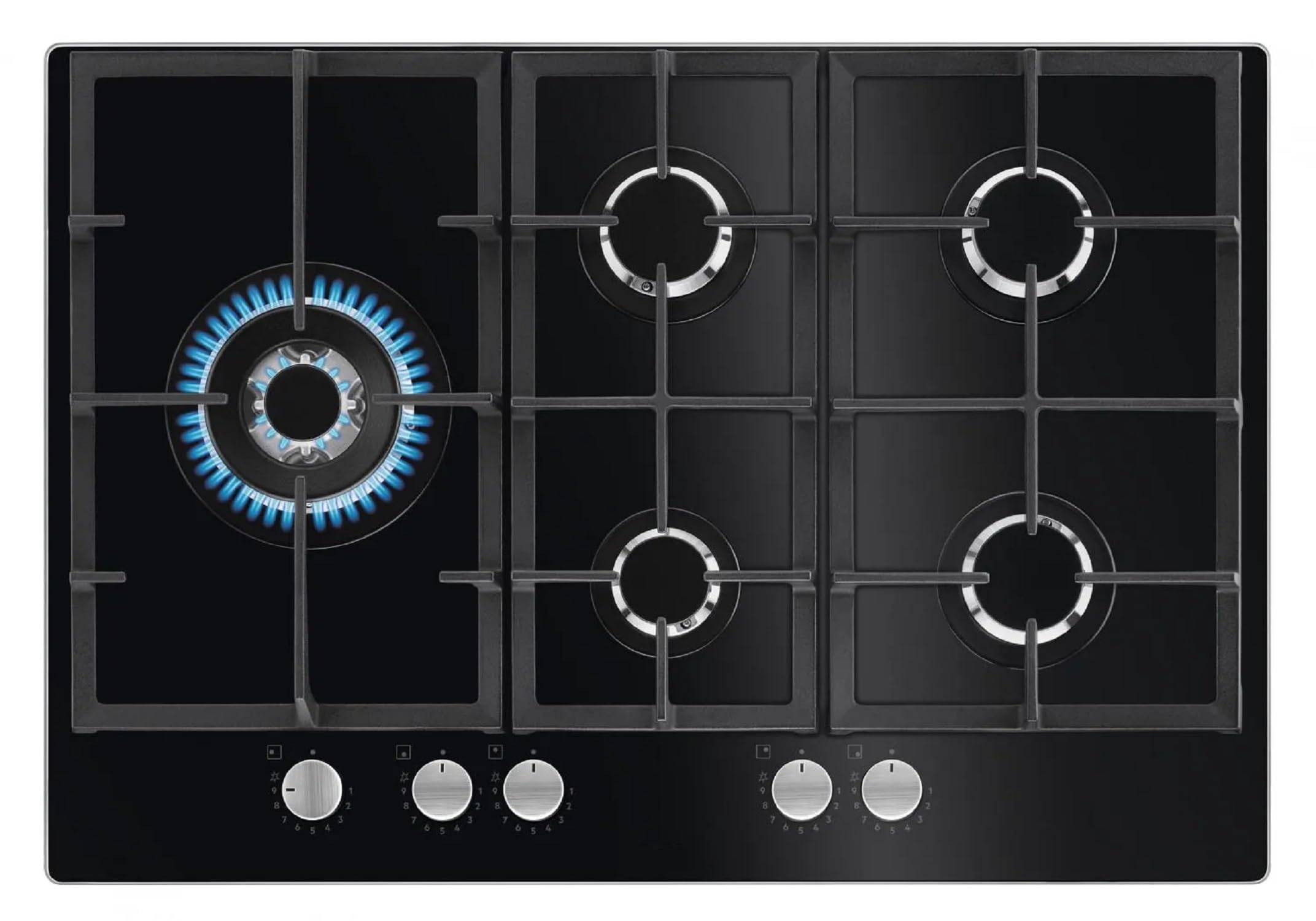 Aeg HKB75820NB - Piano cottura a gas, n° 5 fuochi, 74x51 cm, nero