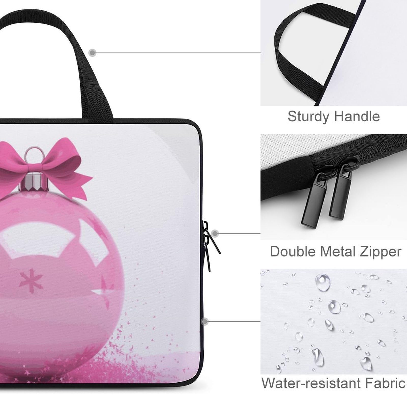 Custodia per computer portatile da 17", ultra sottile, leggera e impermeabile, in neoprene resistente, con cinghia da polso, colore: rosa