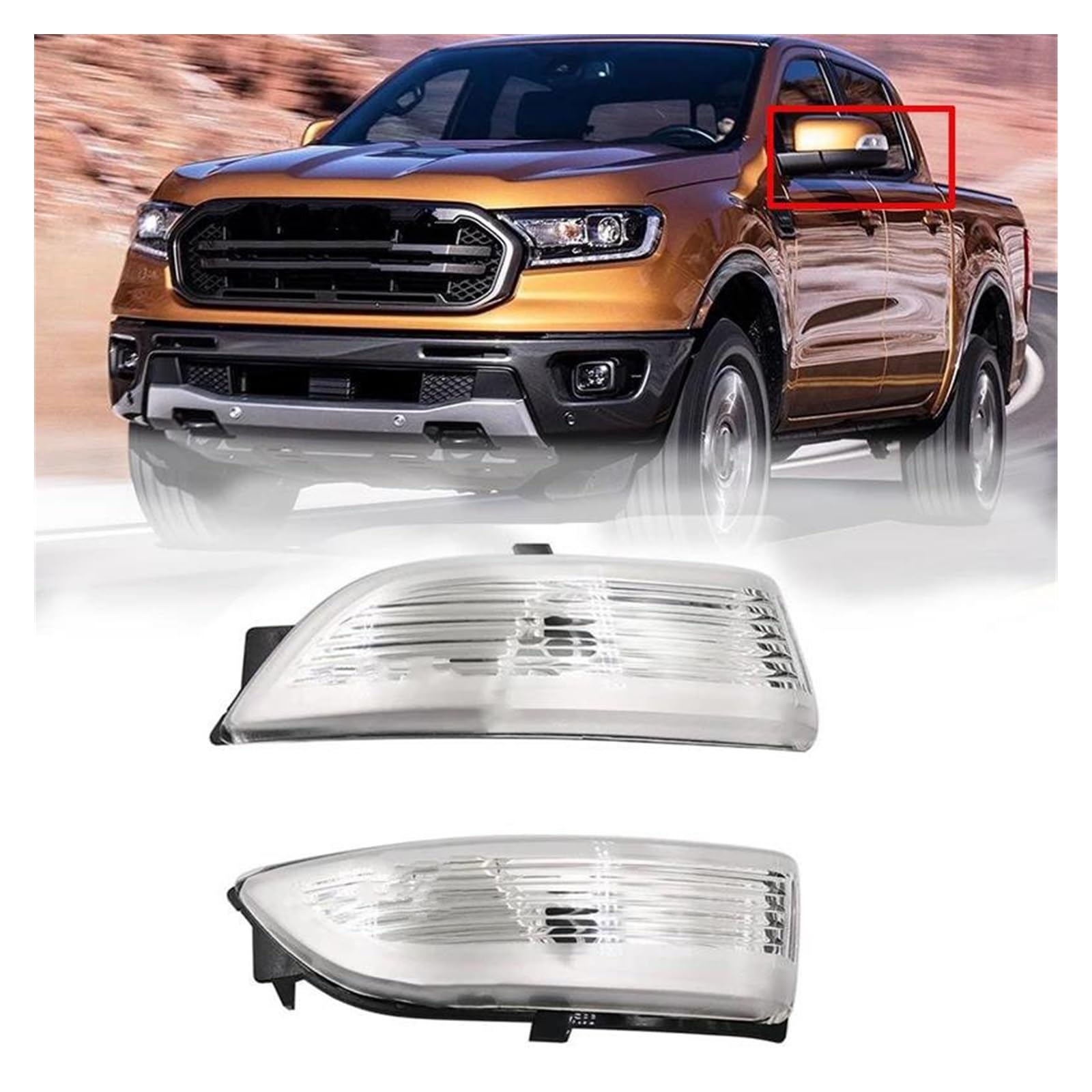 Rétroviseur Latéral Clignotant LED Pour Ford Ranger 2016-2020 - Lampe Aile Gauche Ou Droite