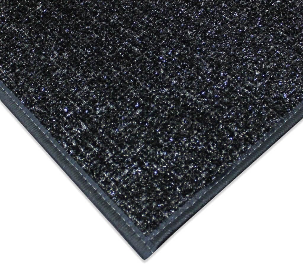 KOECKRITZ Outdoor Artificial Grass Turf Area Rugs | Black Fake Floor Grass Carpet for Garage, Work Space, Patio, Deck, Pool Area | Non Slip Deck Mat for Home and Commercial Use - 5'x6'
