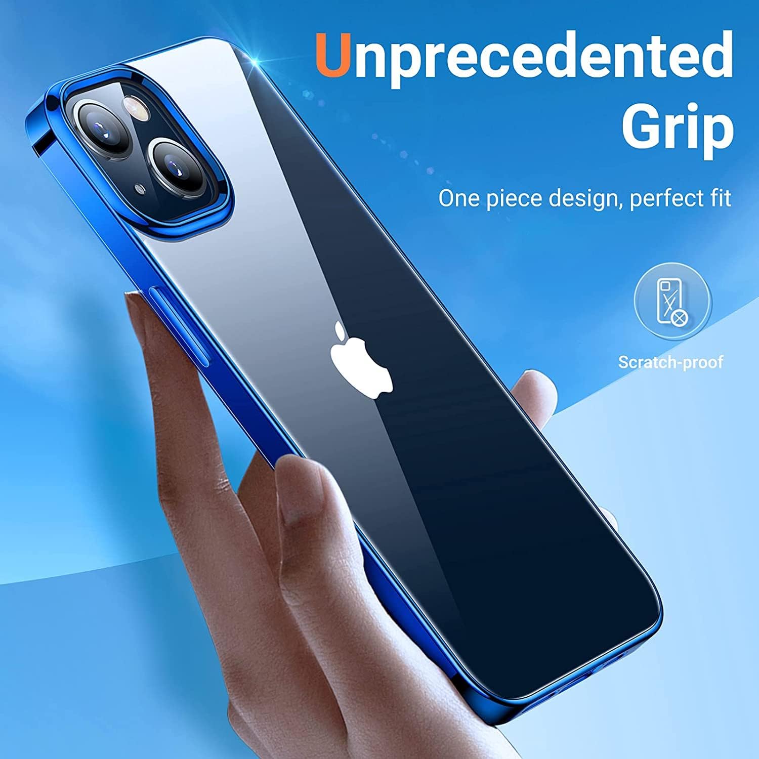 TORRAS Crystal Clear iPhone 13 Mini Case, Ultra-Thin Slim Fit Phone Cases for iPhone 13 Mini, [Long Lasting Clarity] Soft Silicone iPhone Mini 13 Case, Glossy Blue
