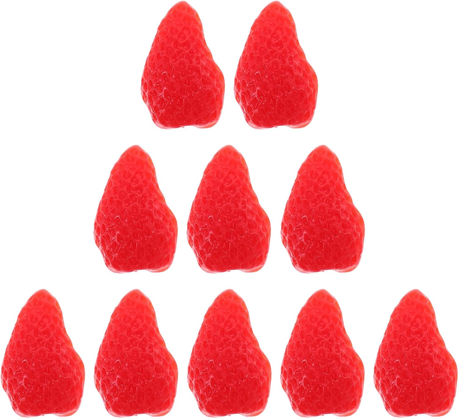 10pcs Lifelike Red Half Strawberry Models Artificial Fruits Decoration Small Simulation Strawberries for Kitchen Decor Photography Props