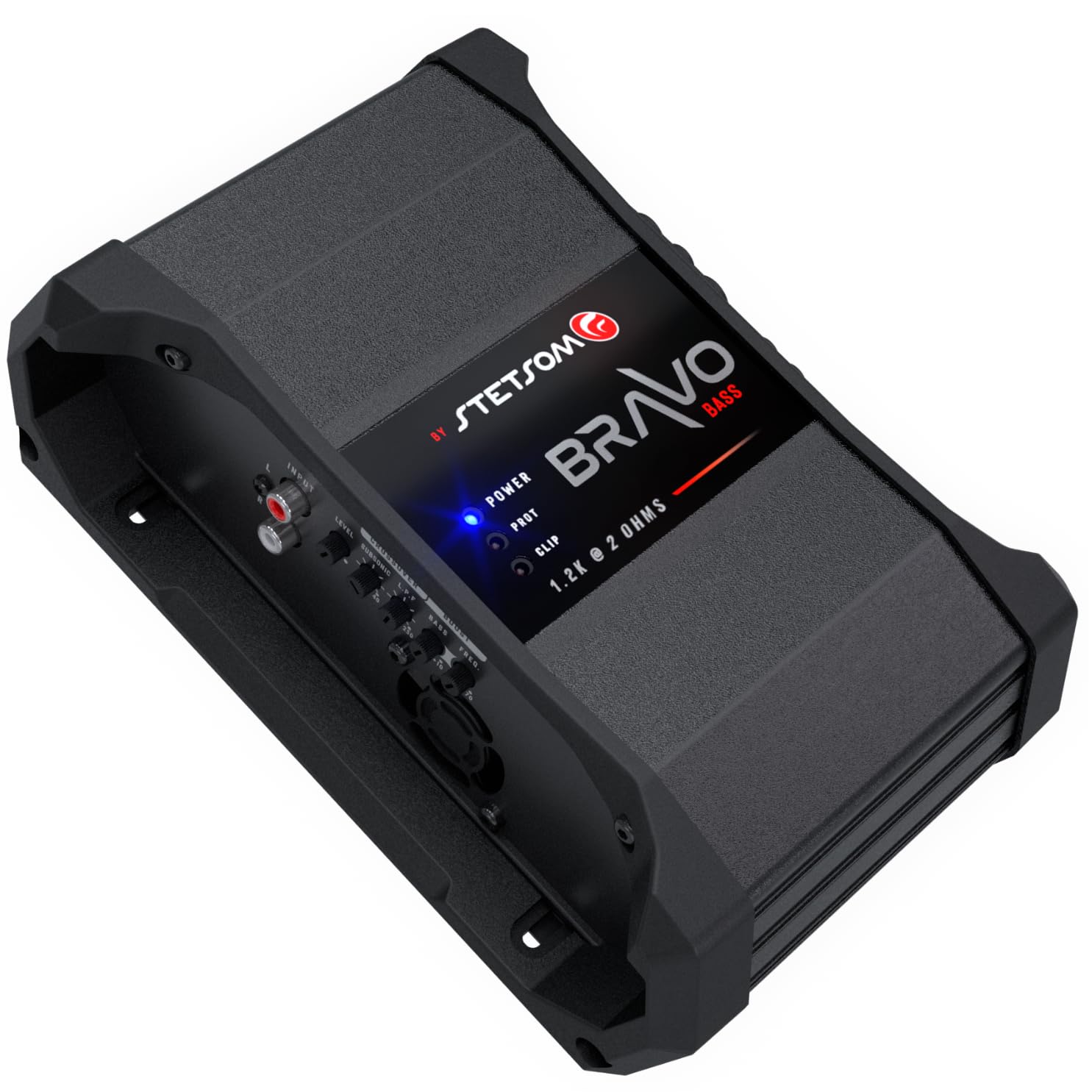 Stetsom Bravo BASS 1200 2 Ohm - Mono Car Amplifier, 1200.1 1.2K Watts RMS, 2Ω Stable Car Audio, Monoblock, HD Sound Quality, Crossover & Bass Boost, Car Stereo Speaker Subwoofer MD, Smart Coolers…