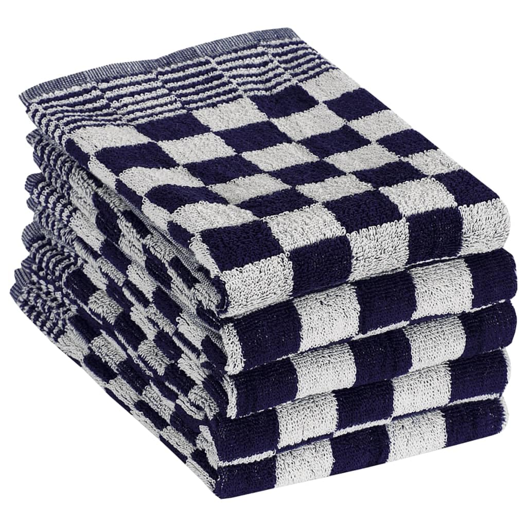 20-częściowy zestaw ręczników niebiesko-białych ze 100% bawełny z 10 ścierkami do naczyń 50 x 70 cm i 10 ręcznikami dla gości 50 x 50 cm do kuchni, łazienki i codziennego czyszczenia, chłonne, trwałe