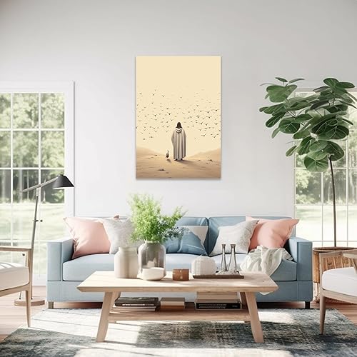 Vista 132 de Arte de pared de Jesús y el niño, póster minimalista bohemio cristiano, lienzo para pared, imagen abstracta de Jesús, arte cristiano religioso Jesús