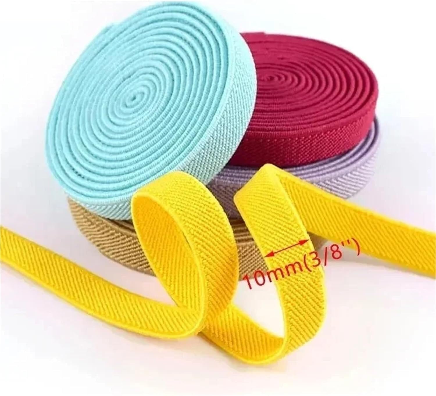Elastisches Band zum Nähen, 2-10 Meter 10 mm elastische Bänder for Nähen von Schultergurten, Gummibändern, Gürteln